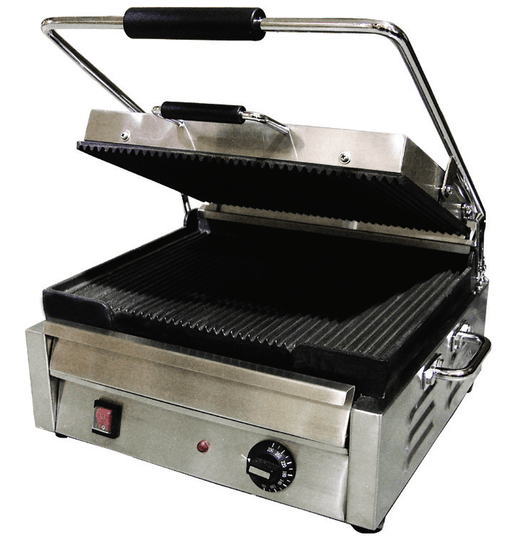 Omcan PG-CN-0679-R - 15" x 11" Grooved Panini Grill | Kitchen Equipped