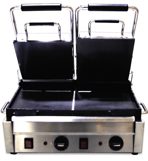 Omcan PG-CN-0711-F - 18" x 10" Smooth Double Panini Grill | Kitchen Equipped