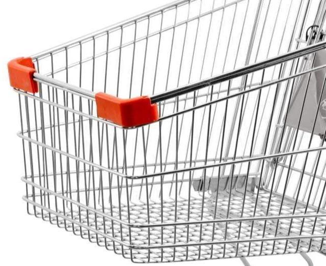 Omcan GSW-100 - Shopping Cart with Red Plastic Handles