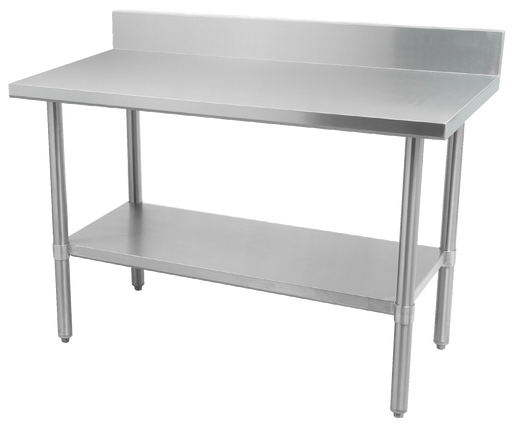 Thorinox - ALL Stainless Steel Work Table with Undershelf & Backsplash - 30" Deep | Kitchen Equipped