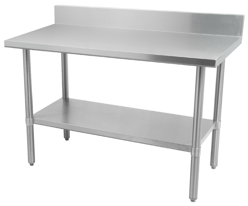 Thorinox - ALL Stainless Steel Work Table with Undershelf & Backsplash - 30" Deep | Kitchen Equipped