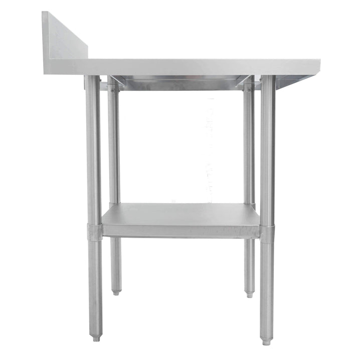 Thorinox - ALL Stainless Steel Work Table with Undershelf & Backsplash - 30" Deep