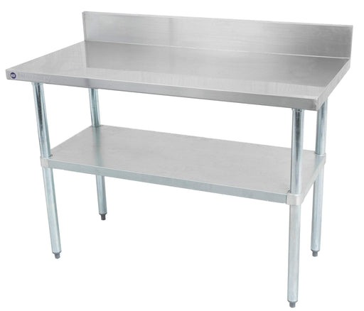 Thorinox - Stainless Steel Work Table with Undershelf & Backsplash - 24" Deep | Kitchen Equipped