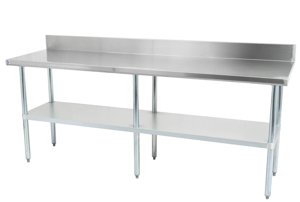 Thorinox - Table de travail en acier inoxydable avec étagère inférieure et dosseret - 30" de profondeur